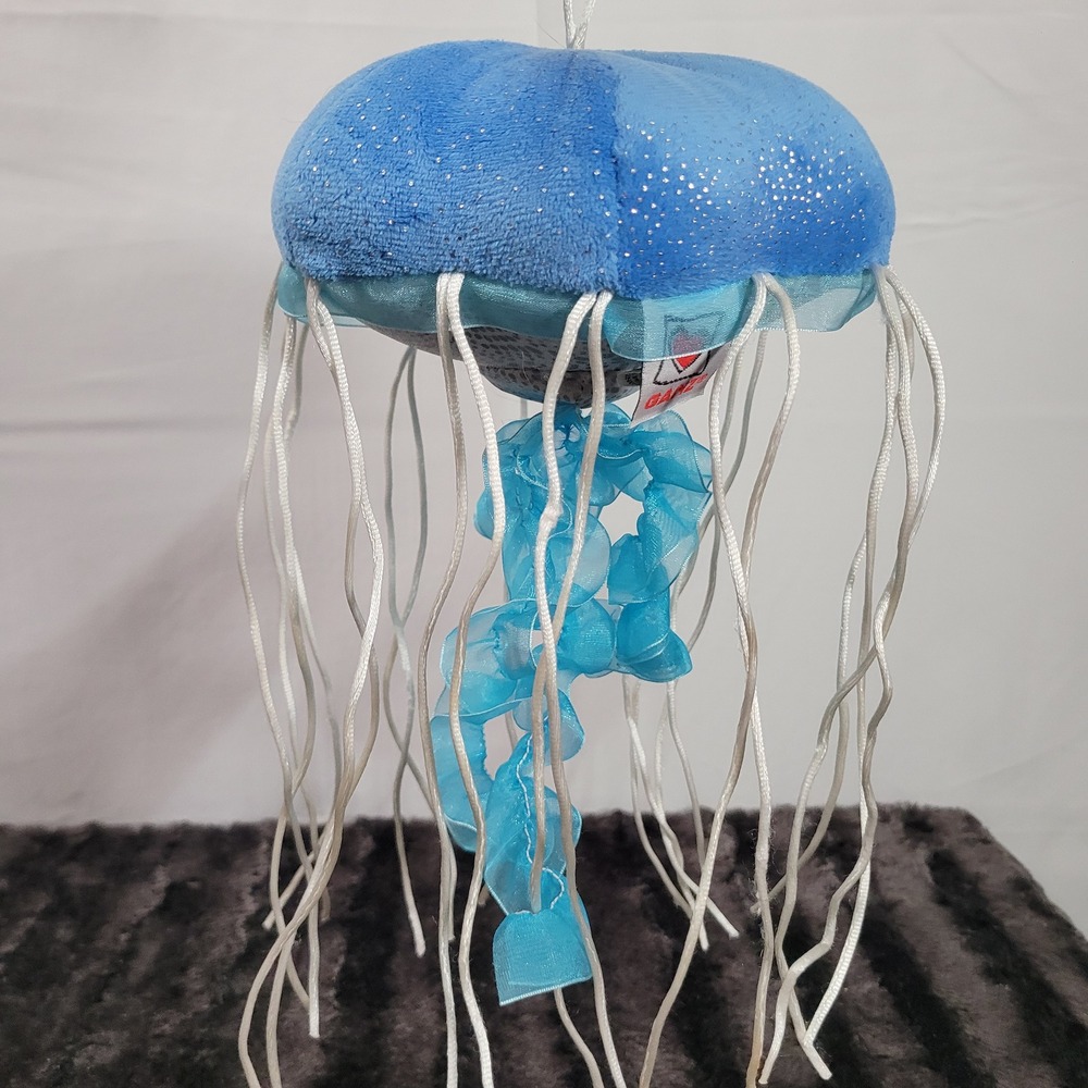 Ganz Shimmer Cove Coral Jellyfish Plush Blue Silver Sparkle Sea Creature H14088
